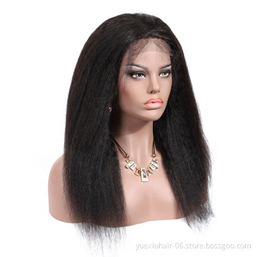 CELIE Unprocessed Virgin Cuticle Aligned Hair Brazilian Human Hair Kinky Straight 13X4 Natural Color Swiss Lace Hair Human Wigs